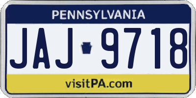PA license plate JAJ9718