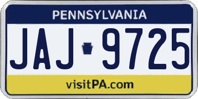 PA license plate JAJ9725