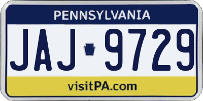 PA license plate JAJ9729
