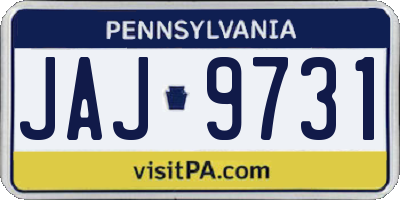 PA license plate JAJ9731