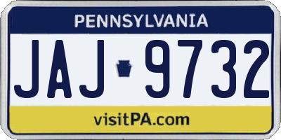 PA license plate JAJ9732