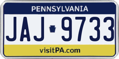PA license plate JAJ9733
