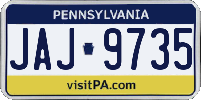 PA license plate JAJ9735