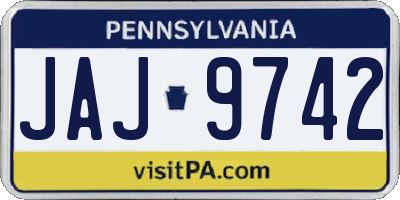 PA license plate JAJ9742