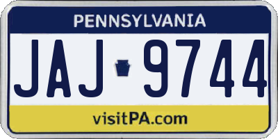 PA license plate JAJ9744