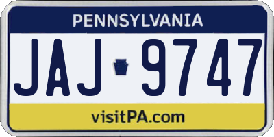 PA license plate JAJ9747