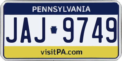 PA license plate JAJ9749