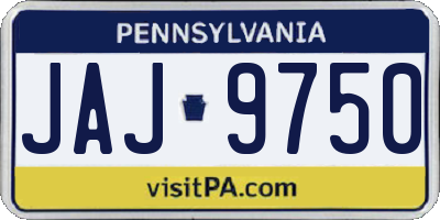 PA license plate JAJ9750