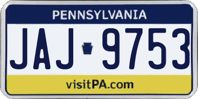 PA license plate JAJ9753