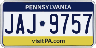 PA license plate JAJ9757