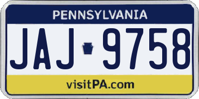PA license plate JAJ9758