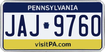 PA license plate JAJ9760