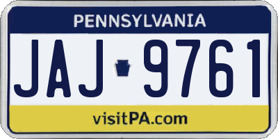 PA license plate JAJ9761