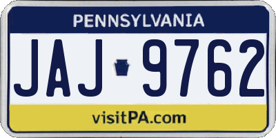 PA license plate JAJ9762