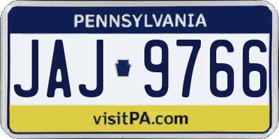 PA license plate JAJ9766