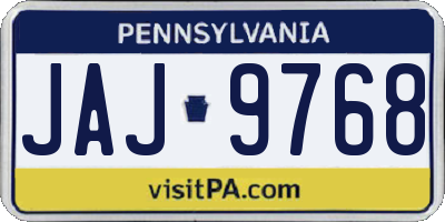 PA license plate JAJ9768