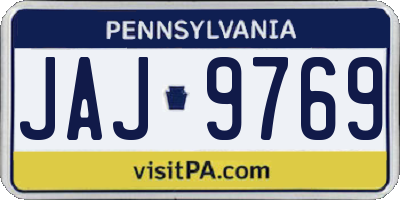 PA license plate JAJ9769