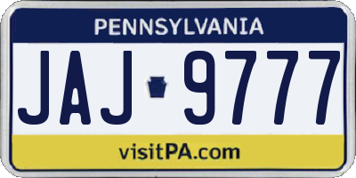 PA license plate JAJ9777