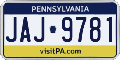 PA license plate JAJ9781