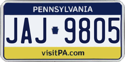 PA license plate JAJ9805