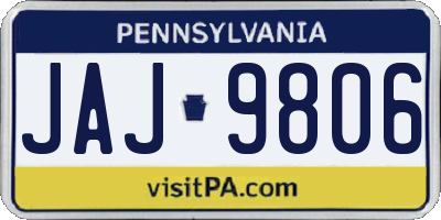PA license plate JAJ9806