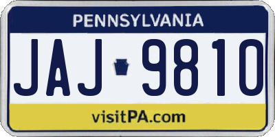 PA license plate JAJ9810