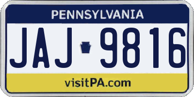 PA license plate JAJ9816