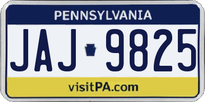 PA license plate JAJ9825