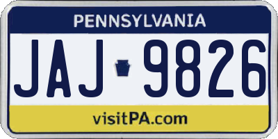 PA license plate JAJ9826