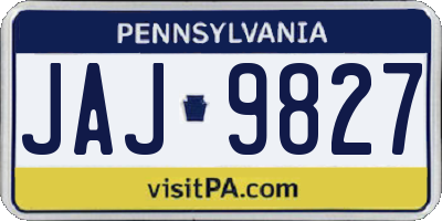 PA license plate JAJ9827