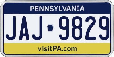 PA license plate JAJ9829