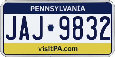 PA license plate JAJ9832