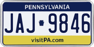 PA license plate JAJ9846