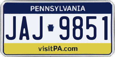 PA license plate JAJ9851