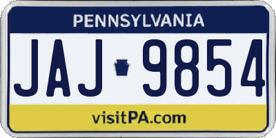 PA license plate JAJ9854