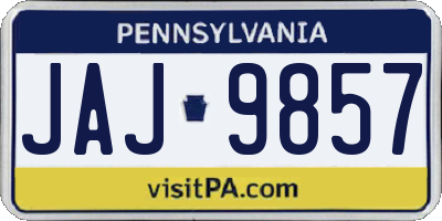 PA license plate JAJ9857
