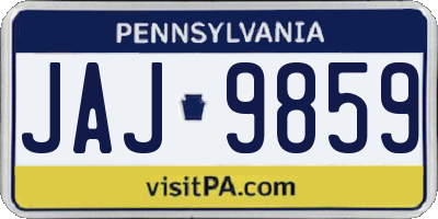 PA license plate JAJ9859