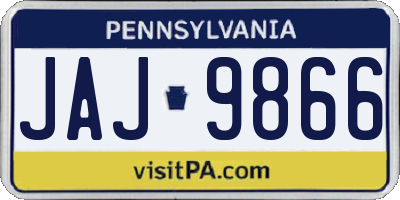 PA license plate JAJ9866