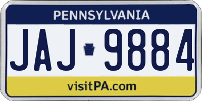 PA license plate JAJ9884