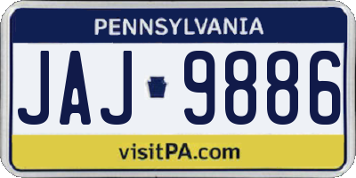 PA license plate JAJ9886