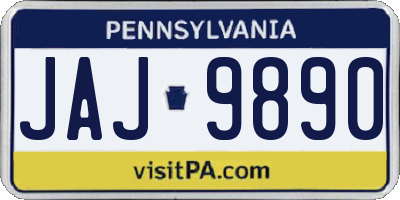 PA license plate JAJ9890