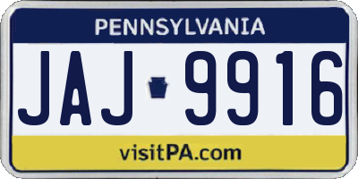PA license plate JAJ9916