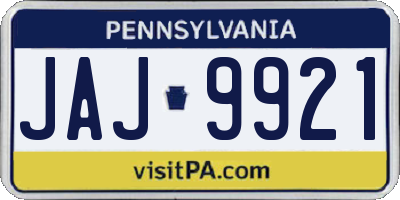 PA license plate JAJ9921