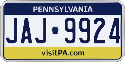 PA license plate JAJ9924