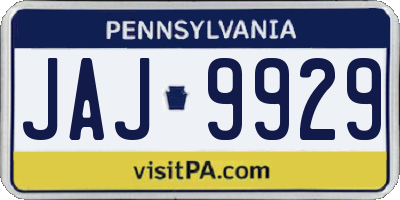 PA license plate JAJ9929