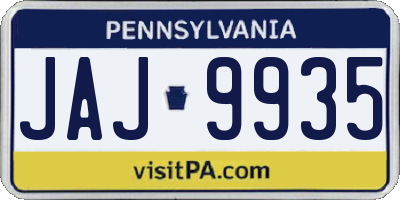 PA license plate JAJ9935