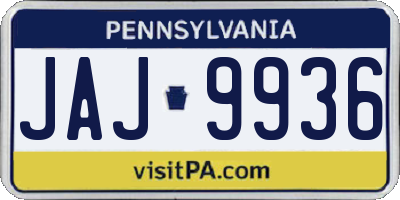 PA license plate JAJ9936