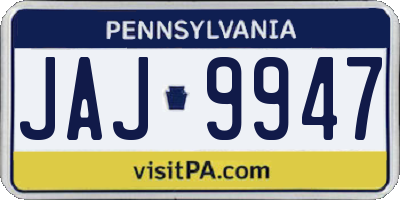 PA license plate JAJ9947
