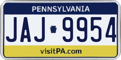PA license plate JAJ9954
