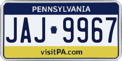 PA license plate JAJ9967